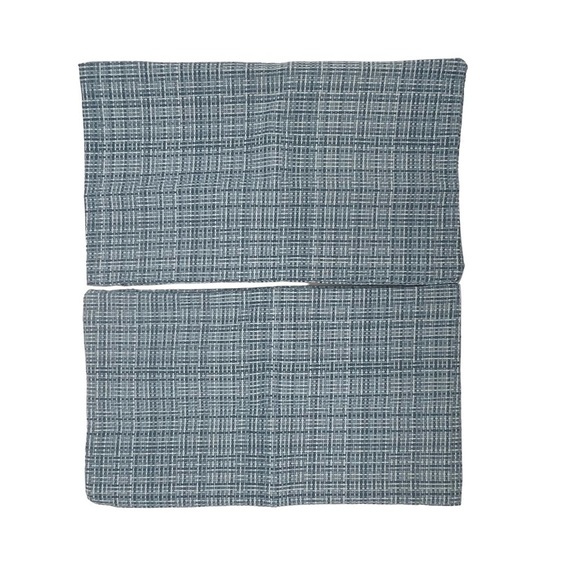 NWT Neeryo Blue White Tweed Decorative Rectangle Pillow Slip Covers Set of 2 - Picture 1 of 5